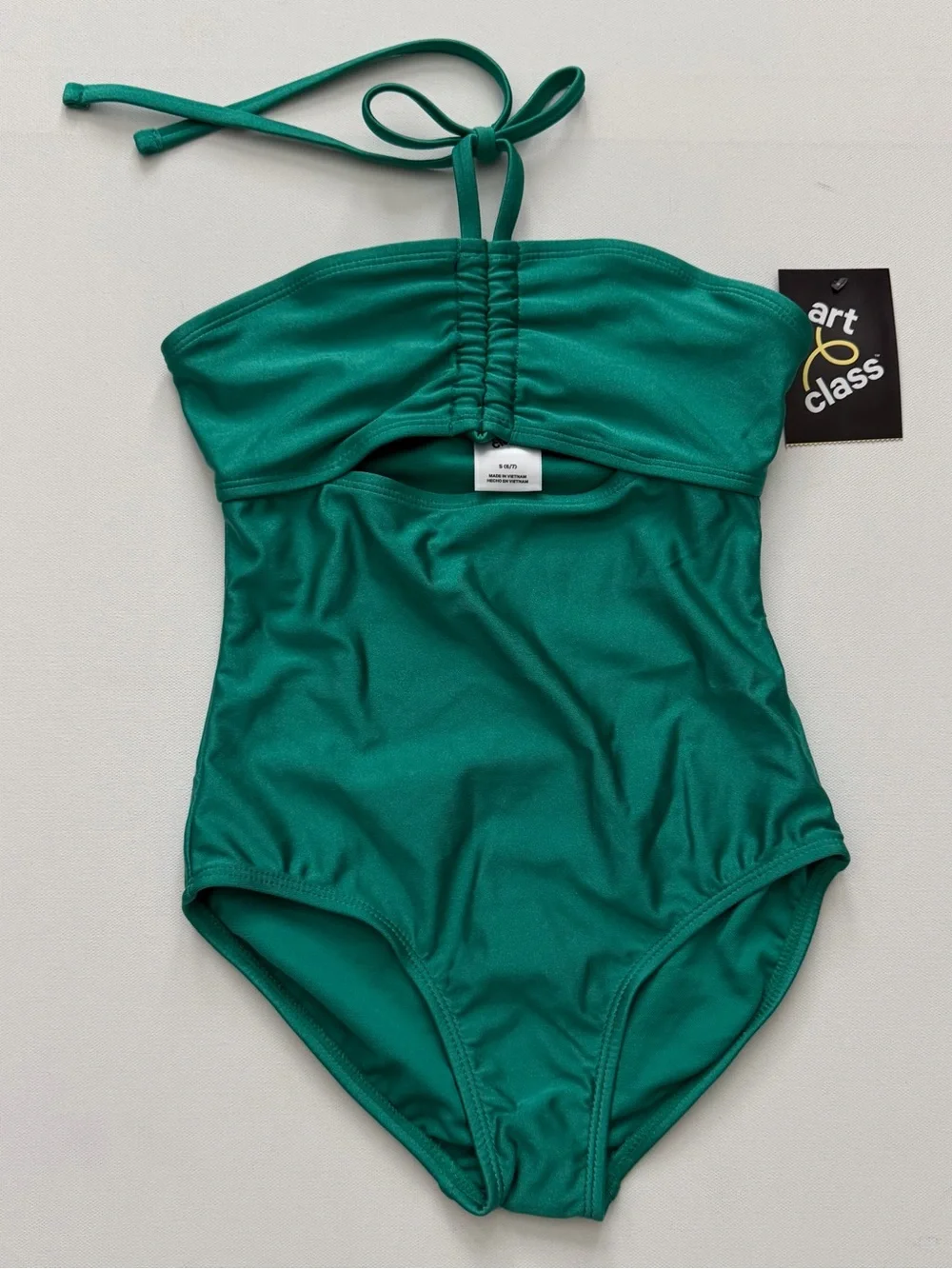 art class Girls' Teal Halter One-Piece Swim Size S (6/7)